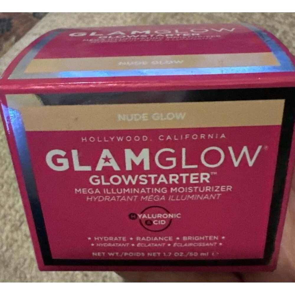 NIB GlamGlow Glowstarter Mega Illuminating Moisturizer Nude Glow 1.7oz 50ml 👀👀